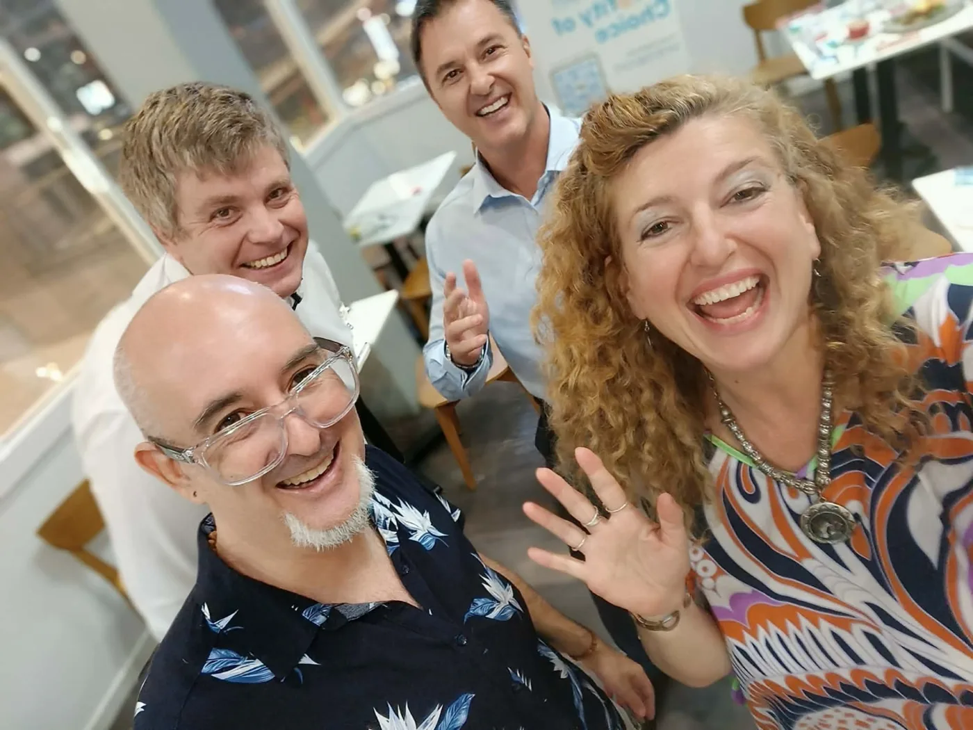 Adam Norris connecting with business owners at a networking event